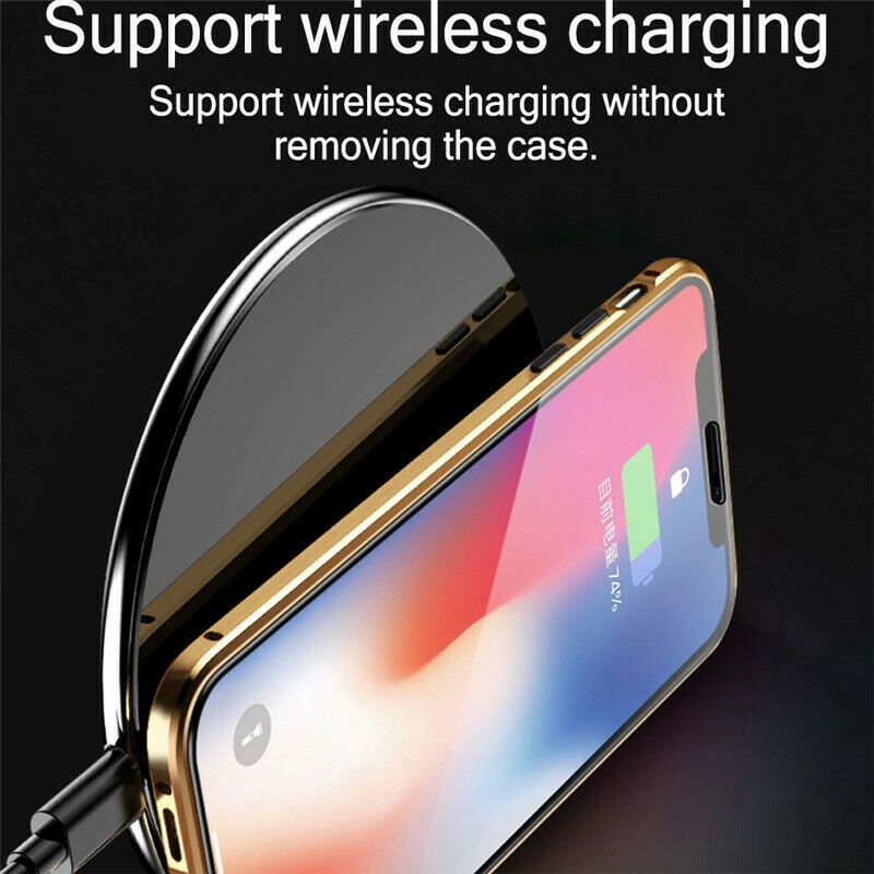 Ốp Điện Thoại Kính Cường Lực Phối Khung Kim Loại Từ Tính Dành Cho iPhone 14 13 12 11 Pro X XR XS MAX 8 7 6 6s Plus