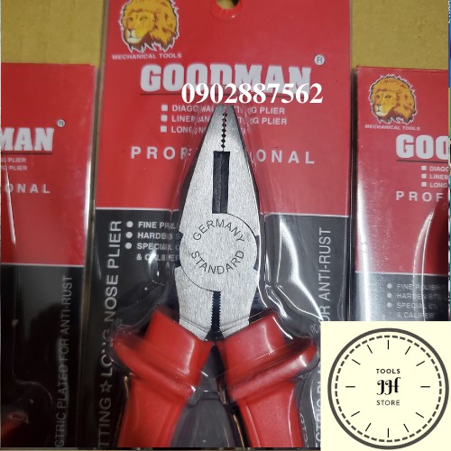 kìm goodman cán đỏ goodman japan (kìm điện, kìm nhọn, kìm cắt)