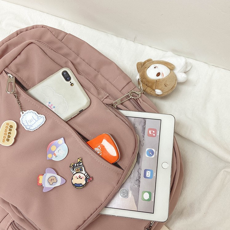 Balo vải balo thời trang TIỆM TÚI CỦA KEM balo nữ Móc khóa Mèo Cá TX134