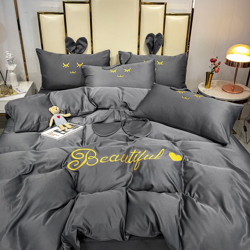 Bộ Chăn Ga Và Vỏ Gối Lụa Lạnh Phong Cách Công Chúa Thời Trang Mùa Hè