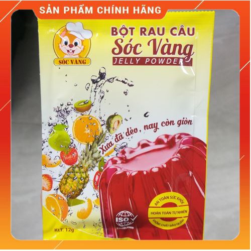 Set 5 gói bột rau câu sóc vàng [HÀNG CHÍNH HÃNG] nguyên liệu làm thạch rau câu, pha chế trà sữa, chè