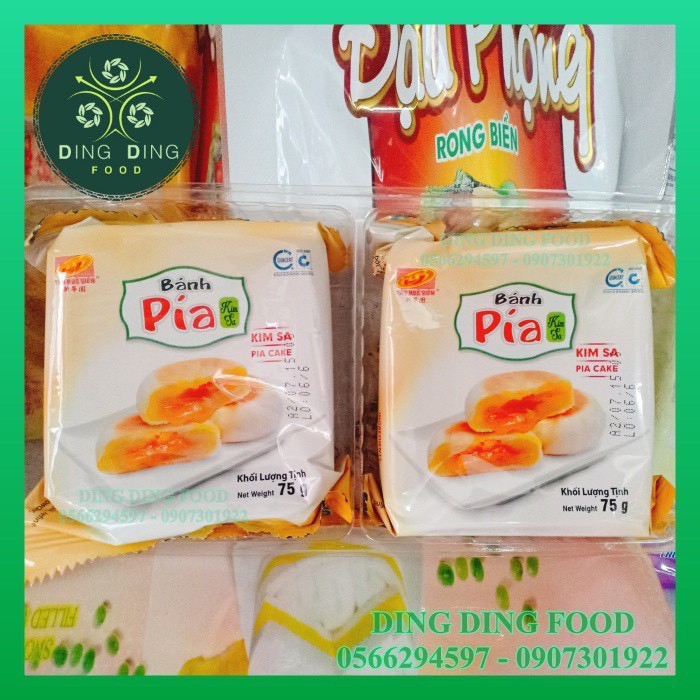 [ Combo 2 Bịch ] Bánh Pía Kim Sa Đậu Trứng 150g ( 1 Bịch 2 Cái Bánh To ) Tân Huê Viên - DING DING FOOD