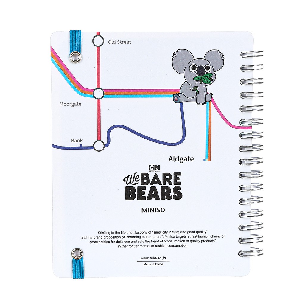 Sổ tay ghi chép Miniso lò xo We Bare Bears Wirebound Book - Hàng chính hãng