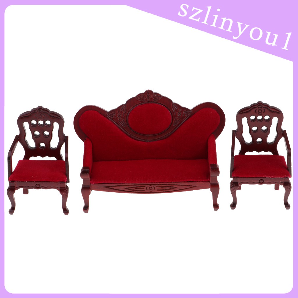 Mô Hình Ghế Sofa Phong Cách Vintage Tỉ Lệ 1 / 12 Trang Trí Nhà Búp Bê