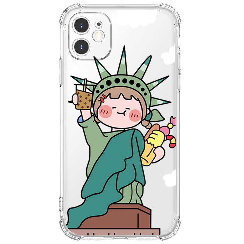 Ốp lưng JURSUE chống sốc hoạt hình dễ thương đẹp cho iPhone 13 12 11 Pro Max SE 2020 X XR XS ip 8 7 6 6S Plus kute Y173