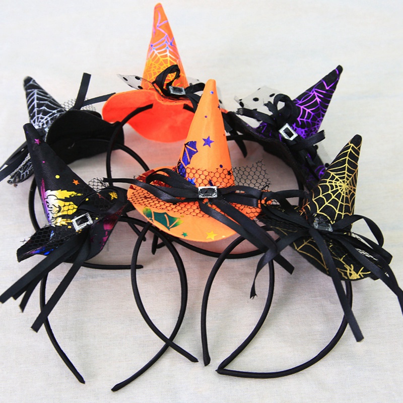 Cài tóc kèm nón phù thủy hóa trang Halloween cho bé gái