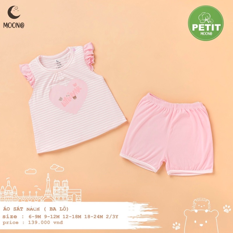 [Moon 2022] Bộ quần sát nách Bé trai / gái chất Petit(9m-3y)