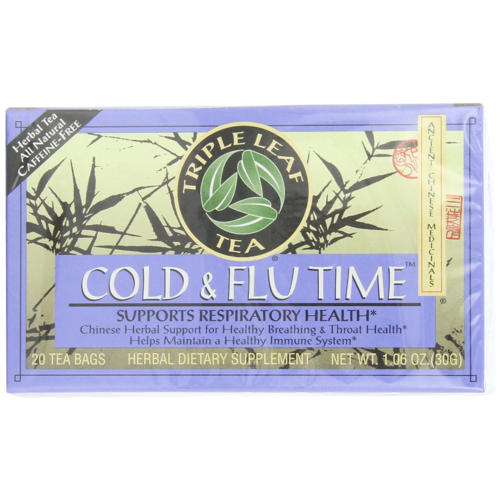 [EXP 2024] Trà Thảo Mộc Hỗ Trợ Sức Khỏe Đường Hô Hấp Triple Leaf Tea Cold &amp; Flu Time Tea 20 túi
