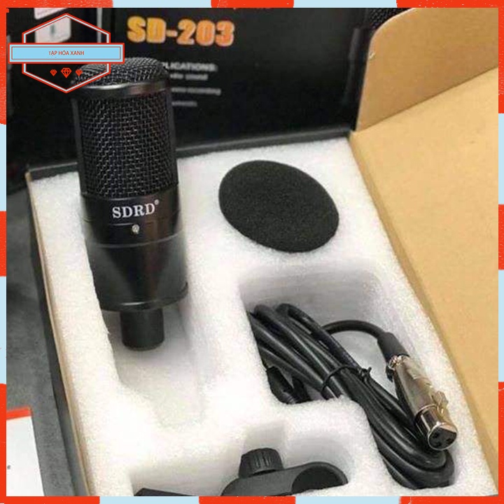 [Mã ELHACE giảm 4% đơn 300K] Micro Thu Âm Chuyên Nghiệp Mic Thu Âm SD-203 Cao Cấp Tạp Hóa Xanh