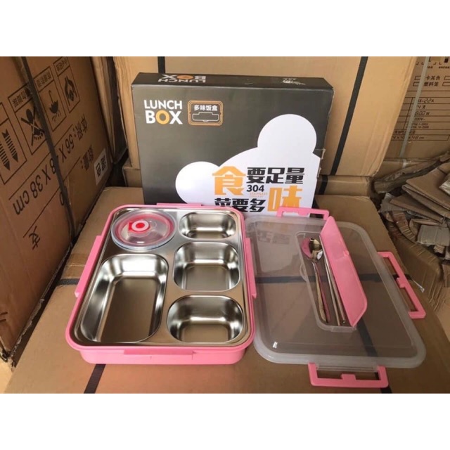 HỘP CƠM INOX GIỮ NHIỆT CAO CẤP 5 NGĂN LUNCH BOX CÓ NẮP _ GIÁ TẠI KHO