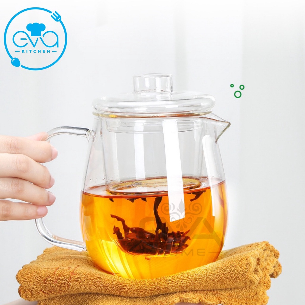 Bình Lọc Trà Thuỷ Tinh Chịu Nhiệt / Bình Pha Trà Kèm Lõi Lọc Thuỷ Tinh Chịu Nhiệt Sang Trọng Cao Cấp 500 - 700 ML
