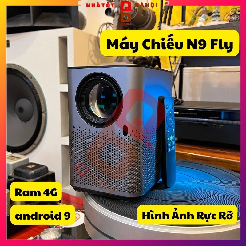 Máy chiếu đi cảnh N9 Fly Ram 4G Hệ Điều Hành androi9 chuyên phục vụ phòng bay và xem phim tại gia đình