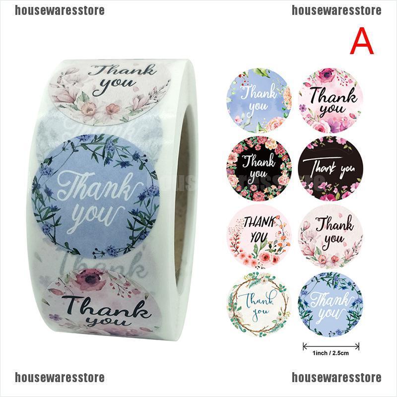Cuộn 500 Sticker Chữ Thank You Độc Đáo Dán Trang Trí