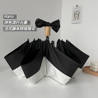 Dù gấp tự động chống tia uv/nắng màu đen kiểu pháp