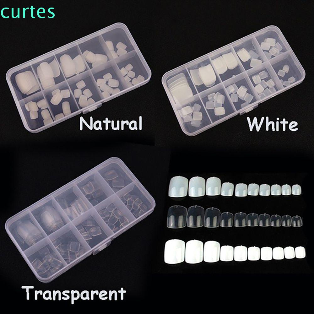 Set 100 móng chân giả acrylic tông trong suốt nhiều loại tùy chọn