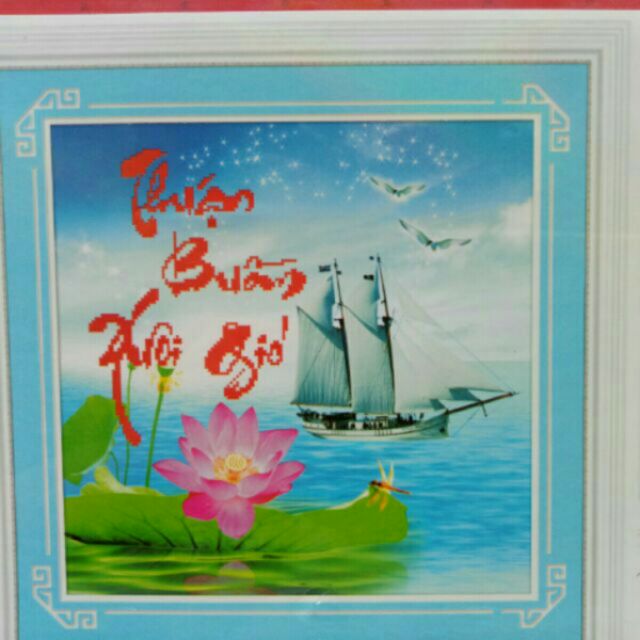 Tranh đính  đá  thuận  buồm  xuôi  gió