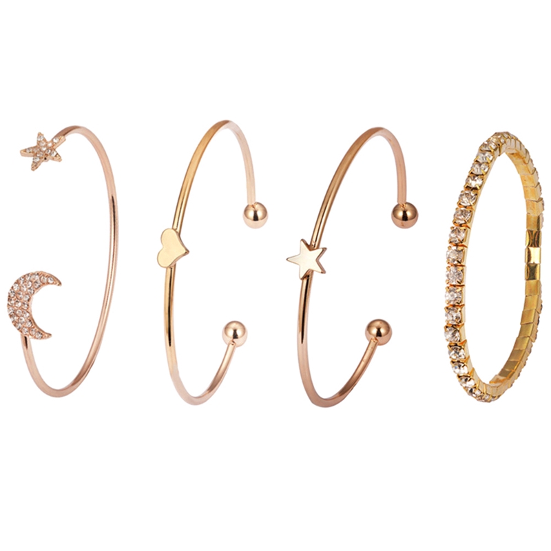 Bộ 4 Vòng Đeo Tay Thiết Kế Đa Dạng Thời Trang Cho Nữ