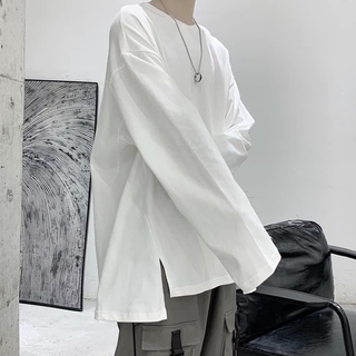 Áo Longsleeves xẻ tà, JACKLANE, Áo nam nữ dài tay oversize trơn Unisex Jack lane