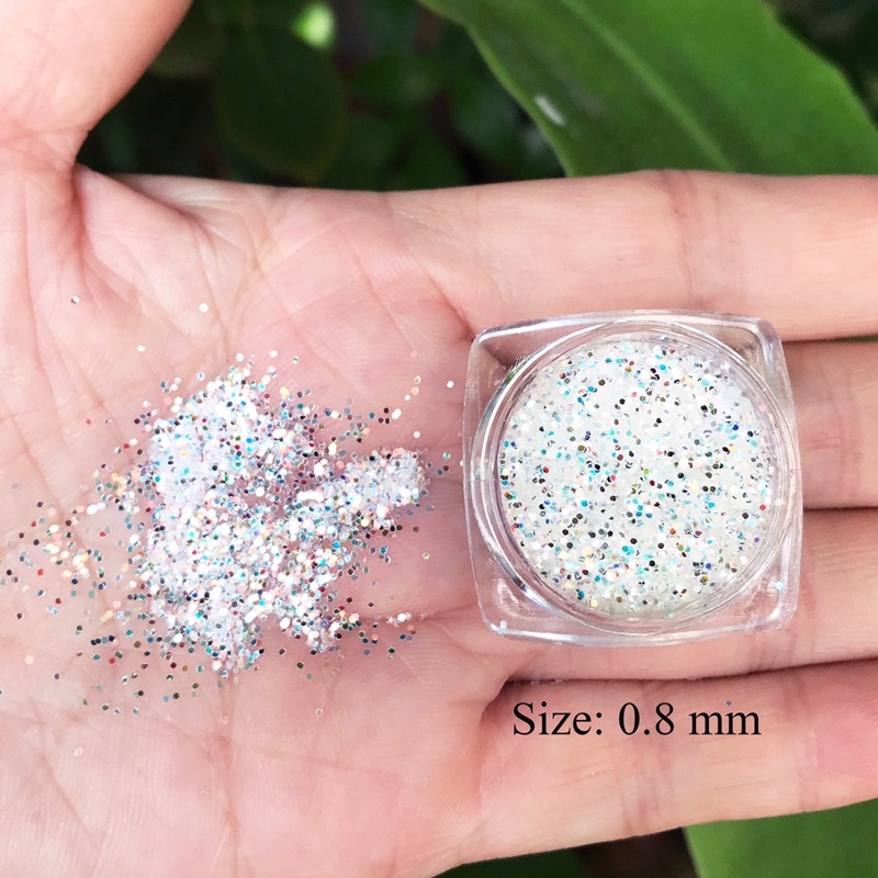 Hũ kim tuyến bạch kim siêu sáng trang trí móng