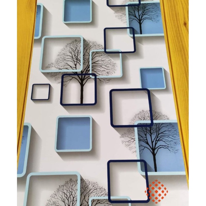 10m giấy dán tường ô vuông và lá xanh có sẵn keo khổ 45cm.