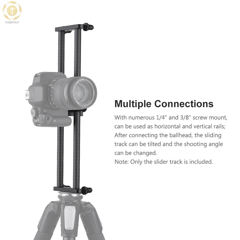 Shipped within 12 hours】 Andoer 40cm/ 15inch Carbon Fiber Camera Track Slider Video Stabilizer Rail with Mini Ballhead Phone Clamp for DSLR Camera Camcorder DV Film Photography Accessory Max. Load Capacity 5kg/ 11Lbs Track Slider [TO]