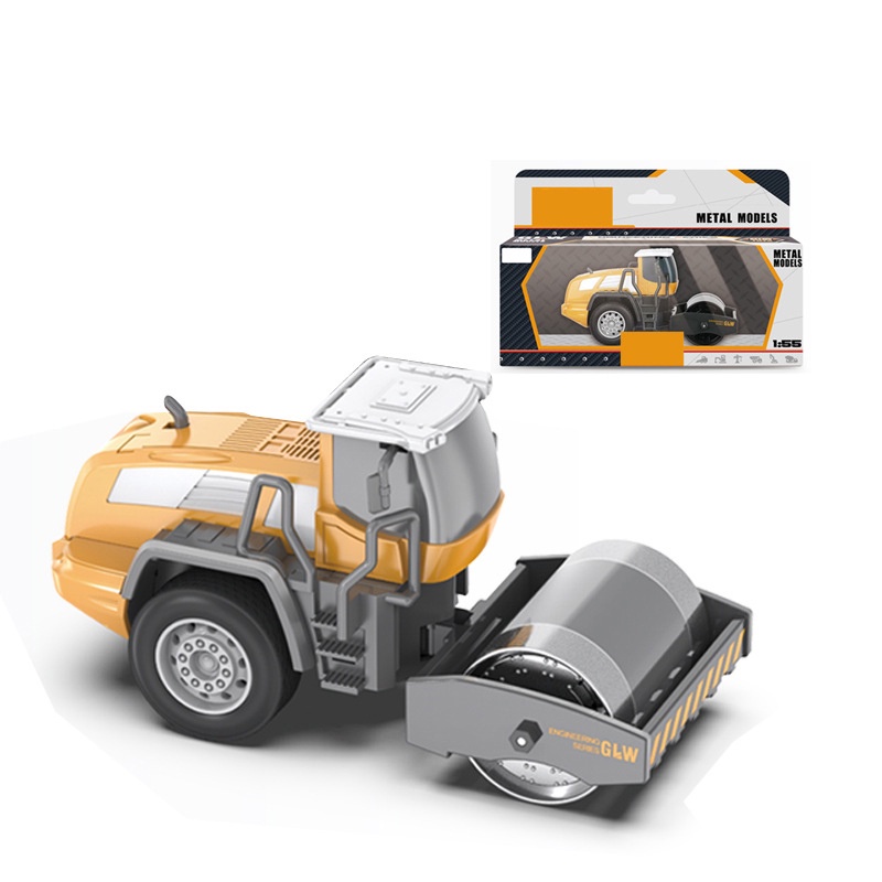 Đồ chơi mô hình xe lu KAVY hợp kim sắt và nhựa an toàn, các khớp chuyển động, chi tiết sắc sảo