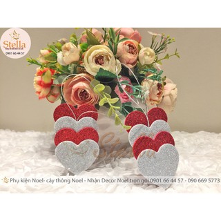 Set 3 Tim Mút Kim Tuyến Treo Cây Thông Noel Stella