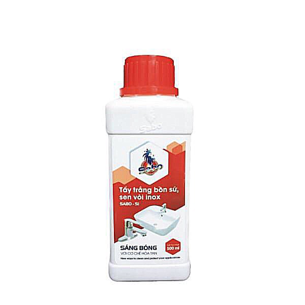 Nước tẩy bồn cầu ố vàng lâu năm SABO-SI, tẩy sạch sen vòi inox , gạch men bám cặn canxi, phèn chai 500ml