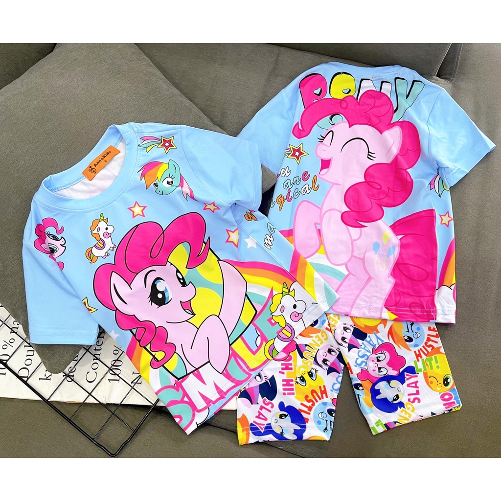 Đồ Cho Bé Gái 9-43 Kg Set Bộ Quần Áo Trẻ Em Thun Lạnh 3D In Hoạt Hình Siêu Bền Đẹp Mềm Mịn Mát Homie Kids