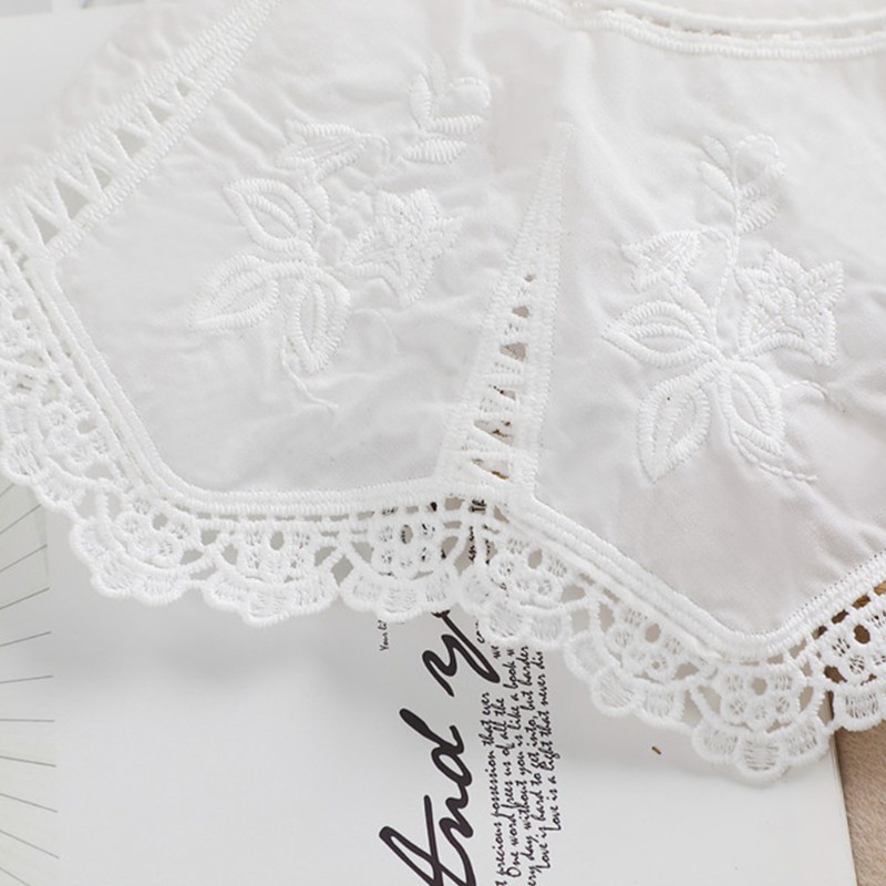 Cổ áo giả thêu ren hoa lãng mạn trang trí đầm áo kiểu thường ngày dành cho nữ