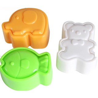 Set 3 khuôn tạo hình đồ ăn M’sa (mẫu cá, voi, gấu)