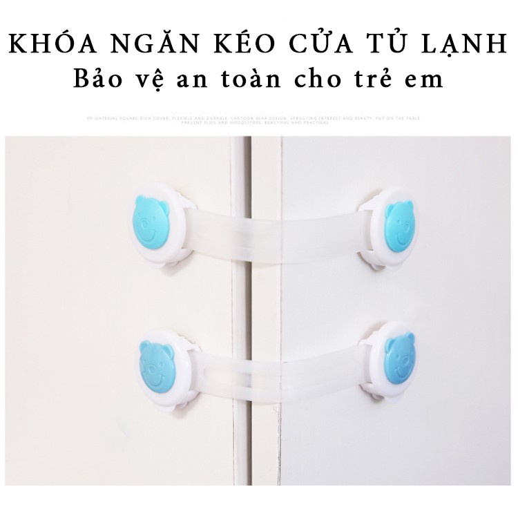 Dây Khóa Cửa Tủ Lạnh, Tủ Quần Áo, Ngăn Kéo - Chốt Cài Tủ Lạnh An Toàn