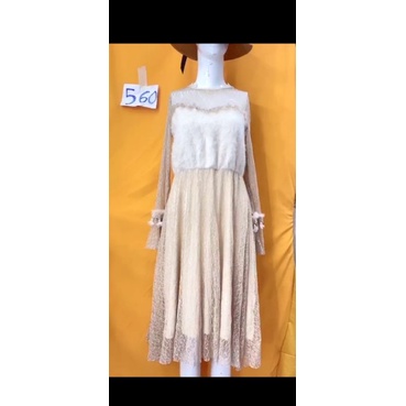 đầm lông phối ren lót thun size S/M. S560
