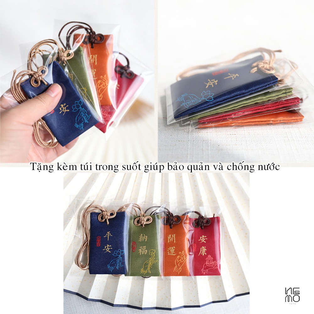 Túi Phước May Mắn Omamori Kiểu Dáng Cổ Điển, Kèm Quà Tặng Nemo Handmade - OM8M