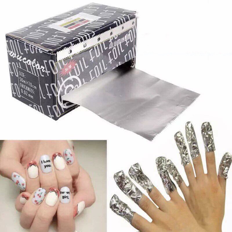 Giấy Ủ Bạc Tháo Gel Móng Tay FOIL