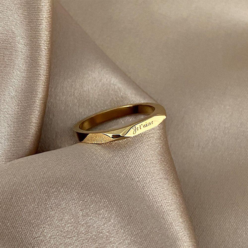 VANES1 Nhẫn Cặp Bằng Thép Titan Khắc Chữ Jet 'Aime Thời Trang