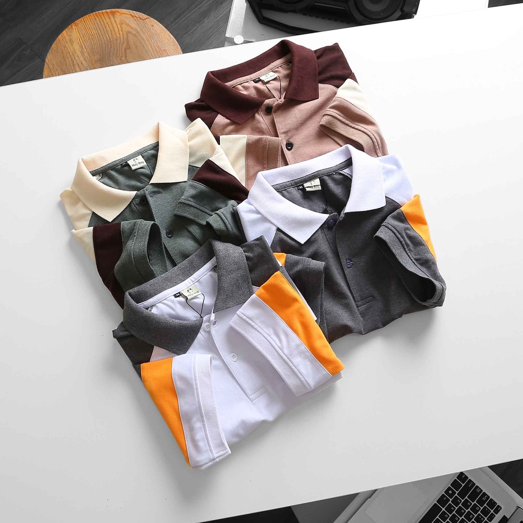 Áo polo cổ bẻ phối tay - áo cổ bẻ vải cá xấu co giãn cho nam cao cấp đi tập thể dục, đi chơi