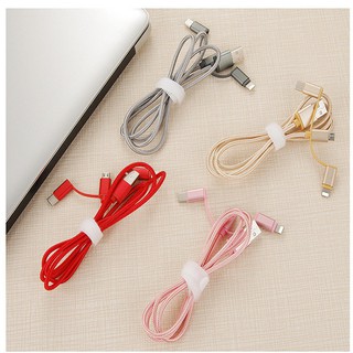 Cáp sạc 3 in 1 Micro USB ,Lightning,Type C- CÁP 3 ĐẦU LIỀN