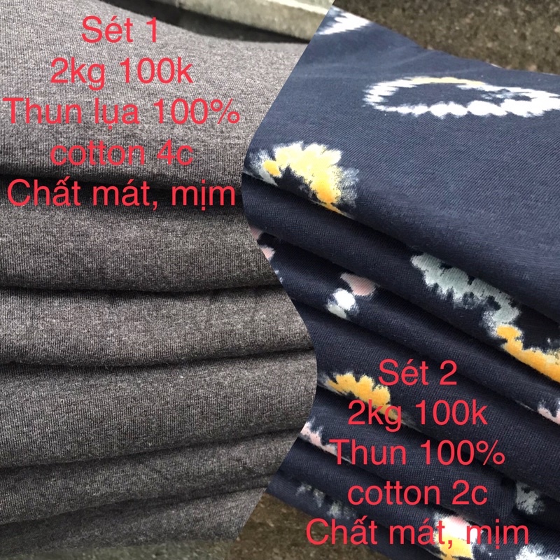 Sét thun 100% Cotton 2c 4c (sét 2kg)