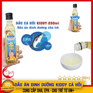  Dầu Ăn Dặm Dinh Dưỡng Cá Hồi Kiddy DHA Cho Bé - Chai Thủy Tinh  250ml  - Date 12 2022 