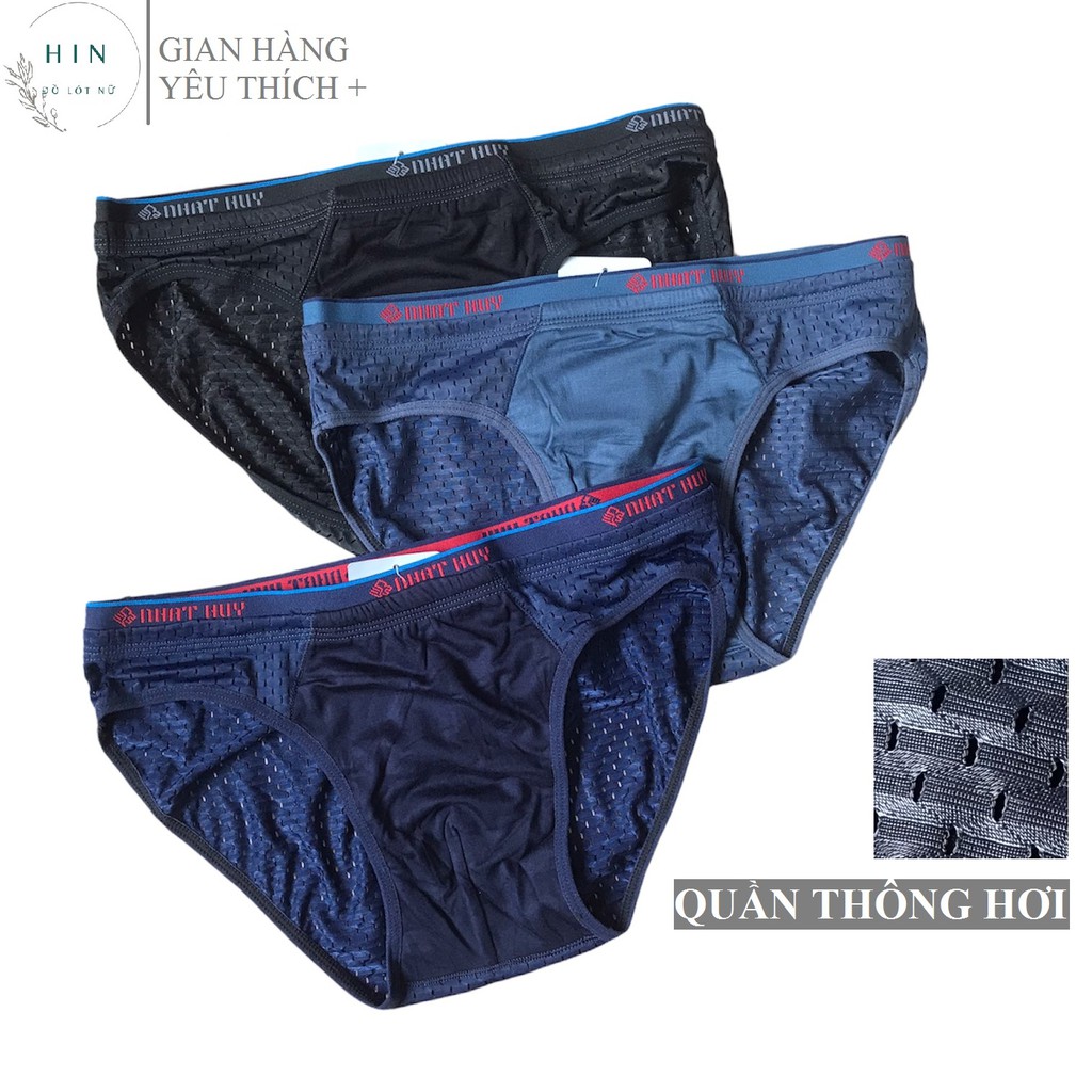 Quần lót nam tam giác lỗ lưới thông hơi Nhat Huy, quần xì sịp thoáng khí kháng khuẩn cao cấp STG01