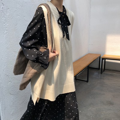 Sẵn Nâu(Hàng Đẹp)Ảnh thật 4 hình cuối- Áo gile len oversize Moss Queen Ulzzang | BigBuy360 - bigbuy360.vn