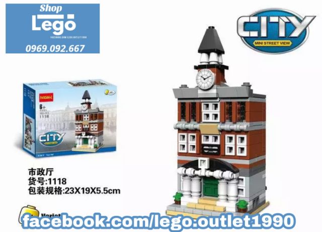 Xếp hình tòa nhà khu phố Pari nước Pháp hoa lệ Streetview Modular Lego Minifigures Decool 1114 1119