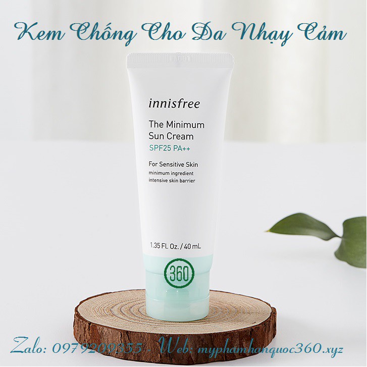 Kem Chống Nắng Cho Da Nhạy Cảm Innifree The Minimum Sun Cream Spf25 Pa+++