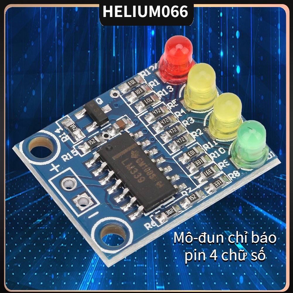 Mô-đun chỉ báo pin 4 chữ số 12V công suất nguồn với đèn LED chất lượng cao