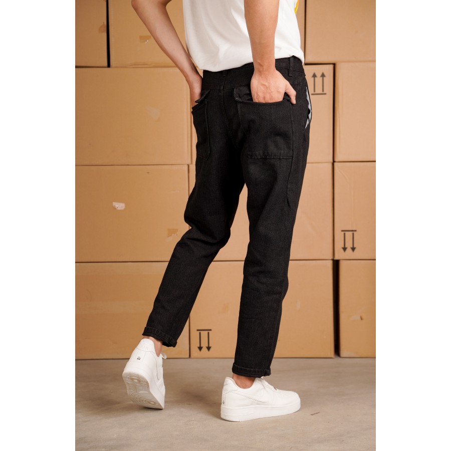 Quần Jean Baggy Nam Đen Trơn Túi Hộp Ống Suông Rộng Hàn Quốc 2021 Hàng loại 1 - Quần jeans quần baggy nam (D01)