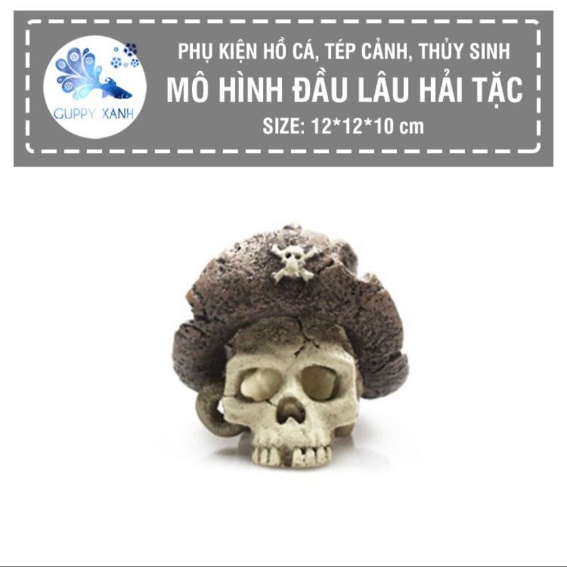 Mô hình đầu lâu trang trí hồ cá lóc, thủy sinh