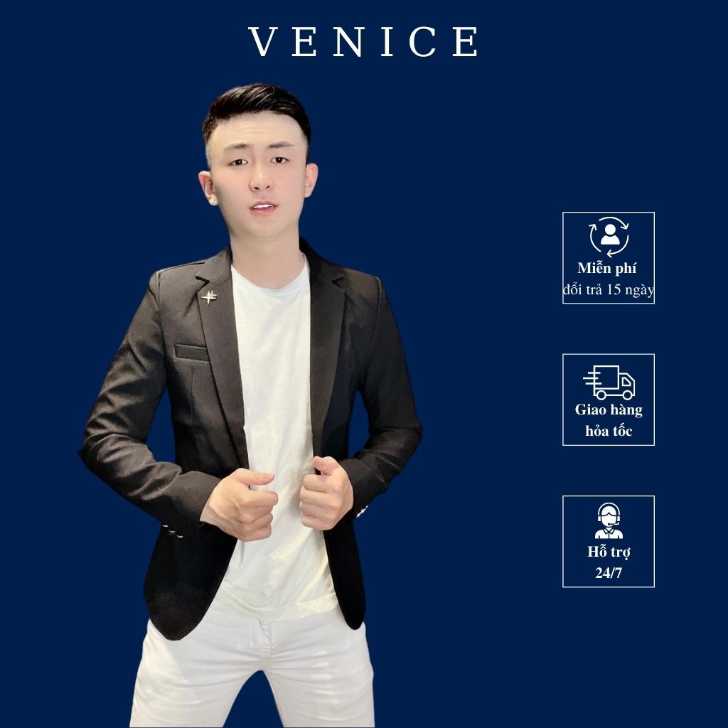 Áo vest nam body cao cấp VENICE kiểu dáng Hàn Quốc, đơn giản, phong cách, áo com lê cho nam.