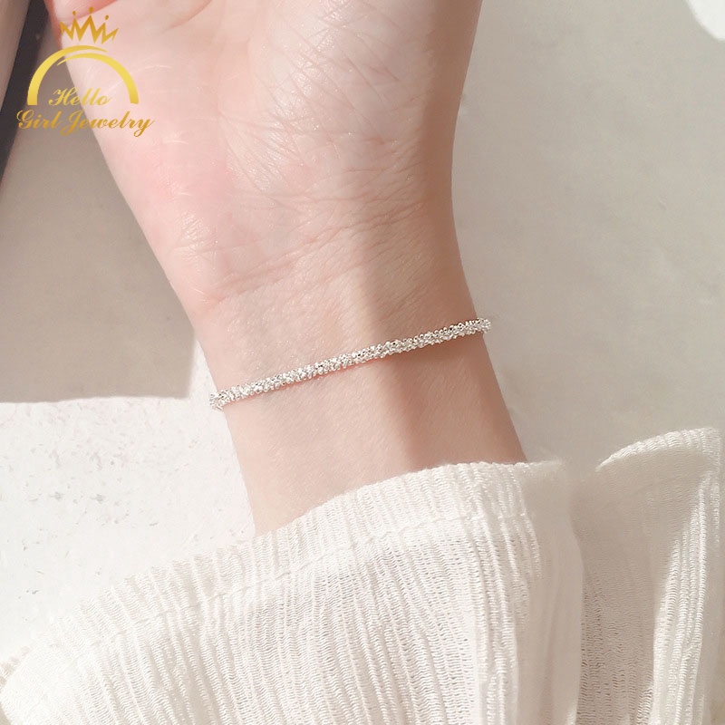 Vòng đeo tay mạ bạc 925 100% đính lấp lánh dành cho nữ