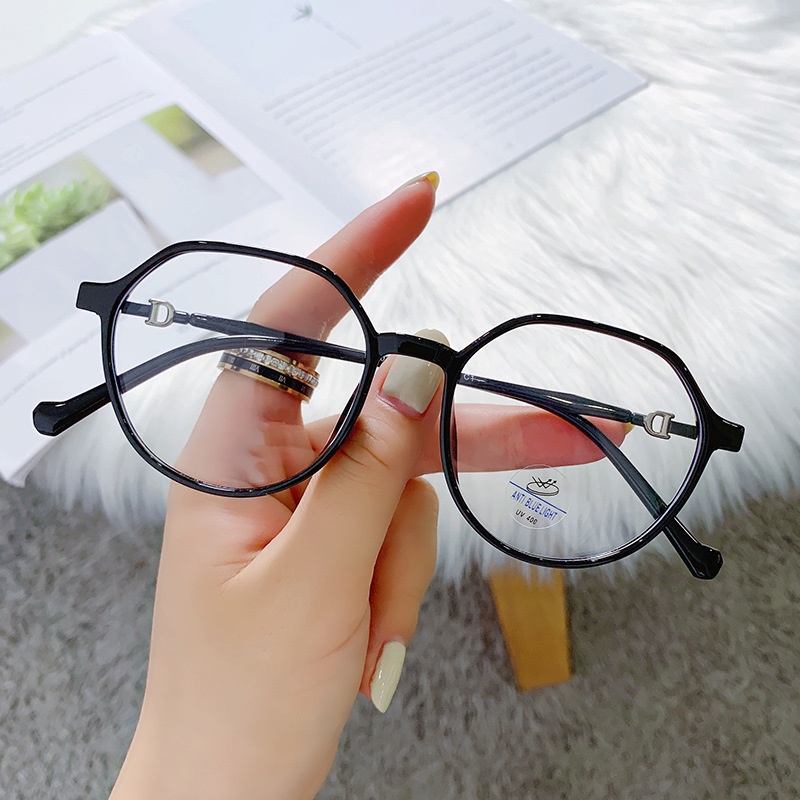 Mắt Kính Gọng Tròn Chống Ánh Sáng Xanh Hình Chữ D Thời Trang Hàn Quốc Cổ Điển